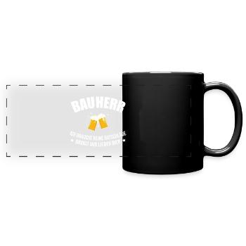Bauherr Bier Hausbau Eigenheim Richtfest 2022 - Panorama-Tasse farbig - Schwarz - Vorne