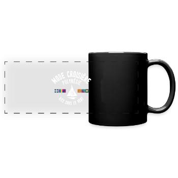 Reisemodus Polynesien - Panorama-Tasse farbig - Schwarz - Vorne