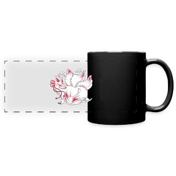 Kitsune - Panorama-Tasse farbig - Schwarz - Vorne