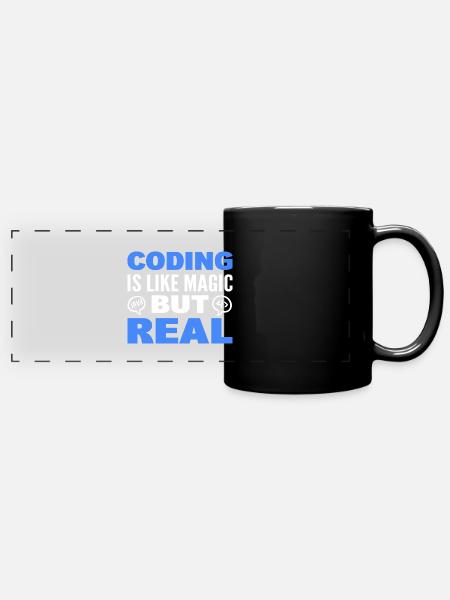 Lustiger Programmierer Computerspezialist - Panorama-Tasse farbig - Schwarz