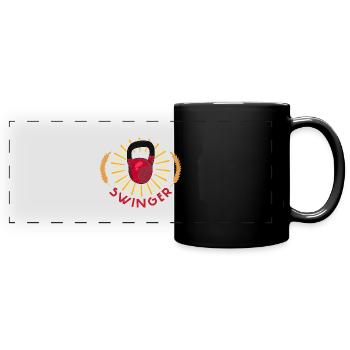 Kettlebell Gym Muskelaufbau Training Fitness - Panorama-Tasse farbig - Schwarz - Vorne