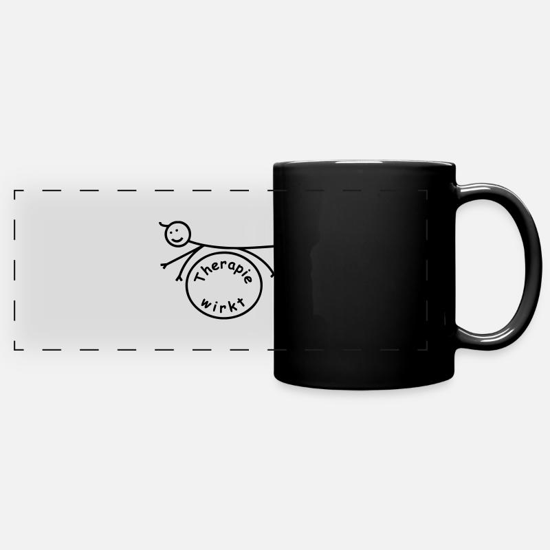Therapy is lying - Full Colour Panoramic Mug - black