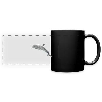 Delphin - Panorama-Tasse farbig - Schwarz - Vorne
