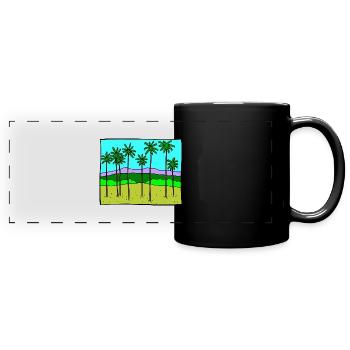 strauecher buesche shrubbery garten garden plants1 - Panorama-Tasse farbig - Schwarz - Vorne