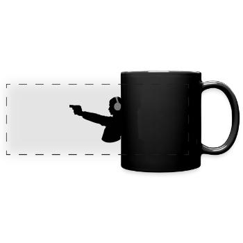 Sportschiessen -grau- - Panorama-Tasse farbig - Schwarz - Vorne