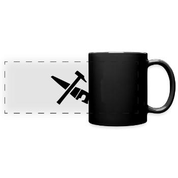 Saw hammer - Full Colour Panoramic Mug - black - Front