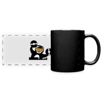 dj plaque de musique raccrocher mélangeur club disco ping - Mug panoramique uni - noir - Devant