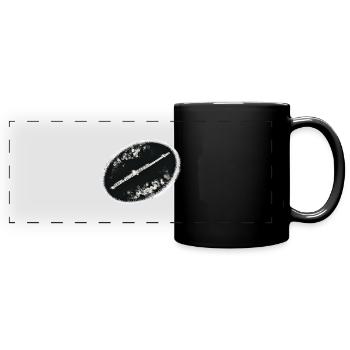 Flûte traversière - Mug panoramique uni - noir - Devant
