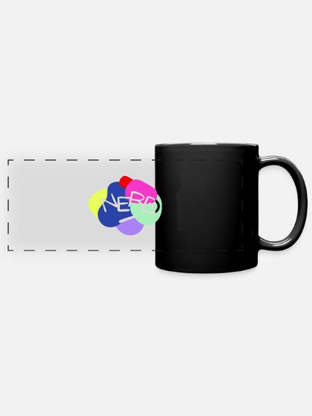 NERD - Panorama-Tasse farbig - Schwarz