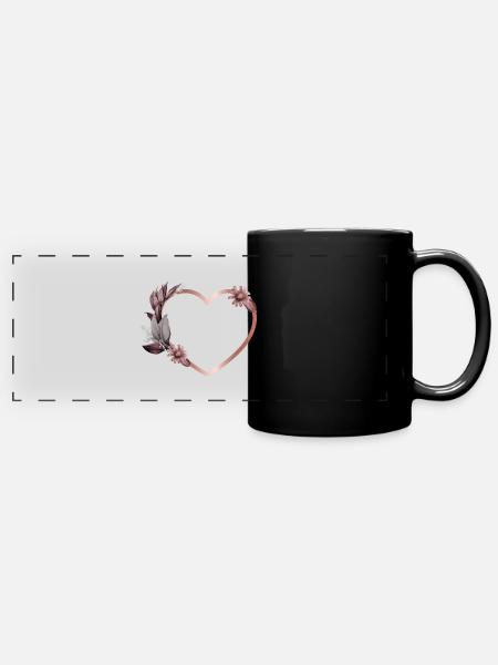 Herz - Panorama-Tasse farbig - Schwarz