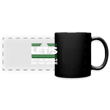 blagues désarmement paix mondiale présent hippie - Mug panoramique uni - noir - Devant