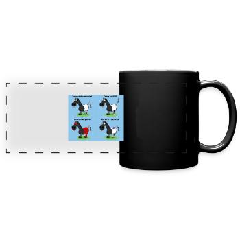 Zebra - Panorama-Tasse farbig - Schwarz - Vorne