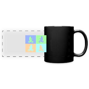Junior Biker Pop Art pastel - Full Colour Panoramic Mug - black - Front
