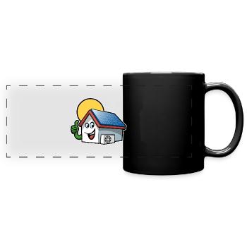 Erneuerbare Energie - Solarzelle - Wärmepumpe - Panorama-Tasse farbig - Schwarz - Vorne