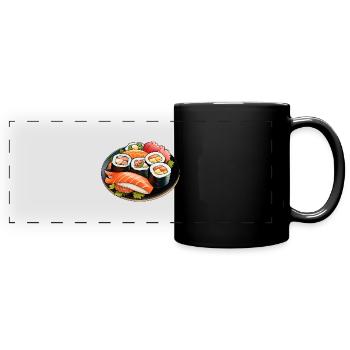 Sushi plate - Full Colour Panoramic Mug - black - Front