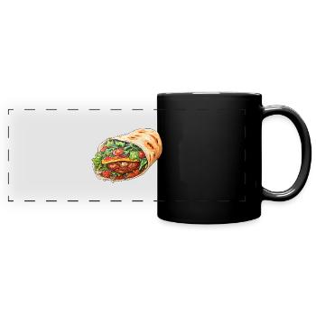 Rouleau de kebab - Mug panoramique uni - noir - Devant