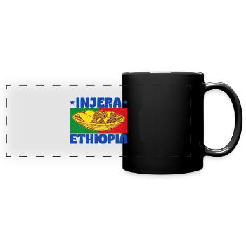 National Äthiopien Fladenbrot Küche National - Panorama-Tasse farbig - Schwarz - Vorne