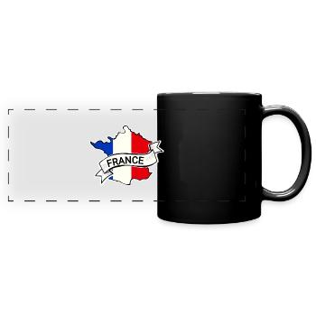 France - Flag - Map - Full Colour Panoramic Mug - black - Front