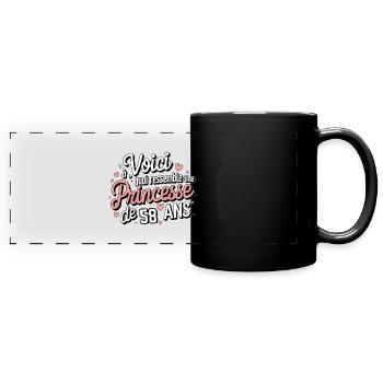Prinzessin 58 Jahre alt - Panorama-Tasse farbig - Schwarz - Vorne