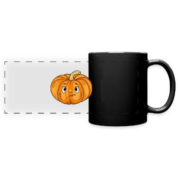 Dubious pumpkin emotion - Full Colour Panoramic Mug - black - Front