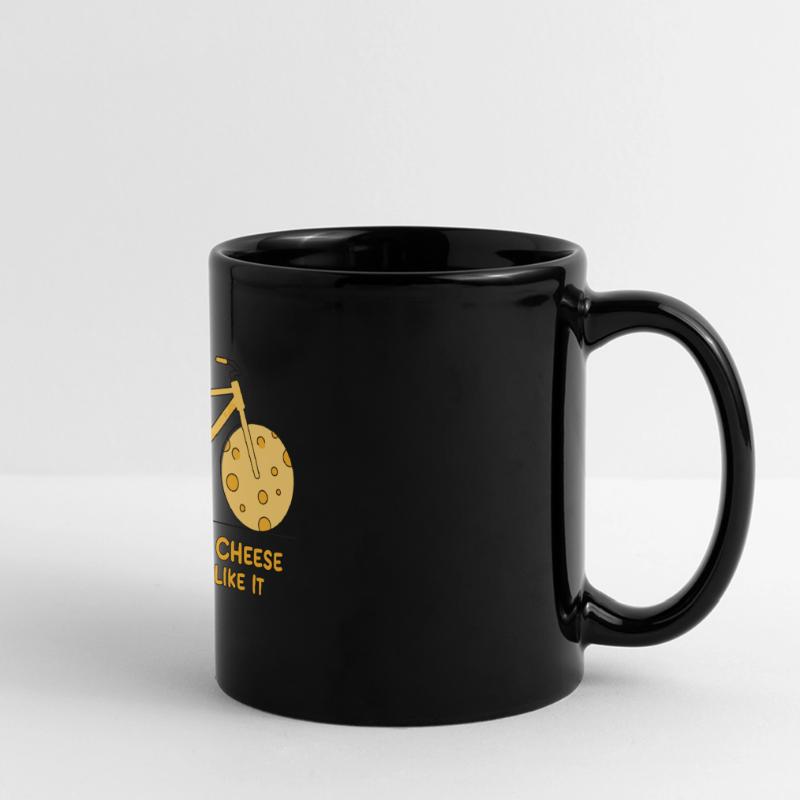 Le vélo, c’est comme du fromage parce que j’aime ça Mug panoramique uni