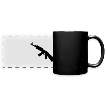 Waffe - Uzi - Panorama-Tasse farbig - Schwarz - Vorne