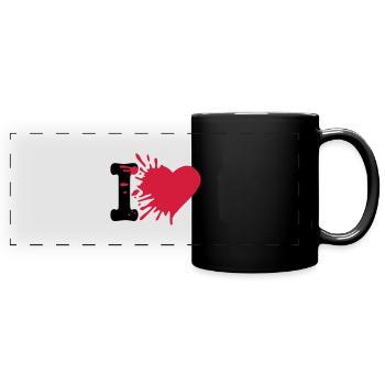 i love - Mug panoramique uni - noir - Devant