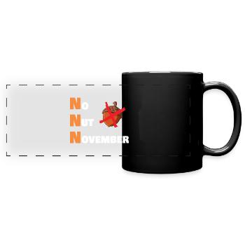 No nut november - Panorama-Tasse farbig - Schwarz - Vorne