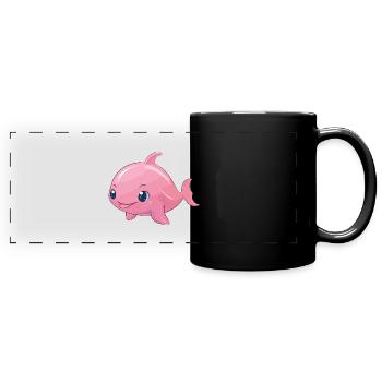 Baby sperm whale - Full Colour Panoramic Mug - black - Front