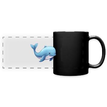 Baby sperm whale - Full Colour Panoramic Mug - black - Front
