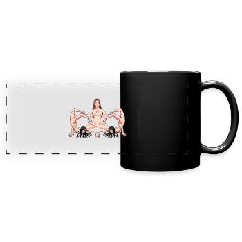 Yoga Erotik nackte Frauen nackt Yoga Yogi - Panorama-Tasse farbig - Schwarz - Vorne
