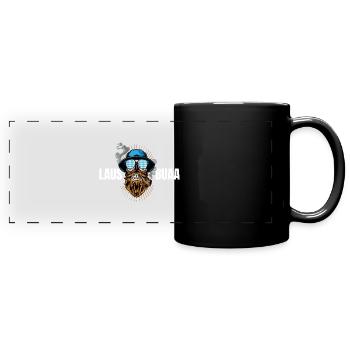 Lausbua Lederhosen - Panorama-Tasse farbig - Schwarz - Vorne