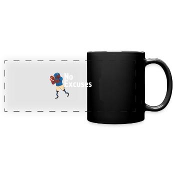 Keine Ausreden - Football - Panorama-Tasse farbig - Schwarz - Vorne
