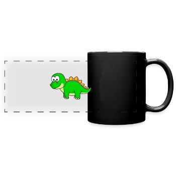Dinosaur stegosaurus Comic - Full Colour Panoramic Mug - black - Front