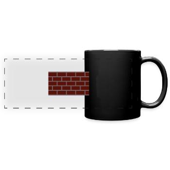 Mauer Wand Maurer - Panorama-Tasse farbig - Schwarz - Vorne