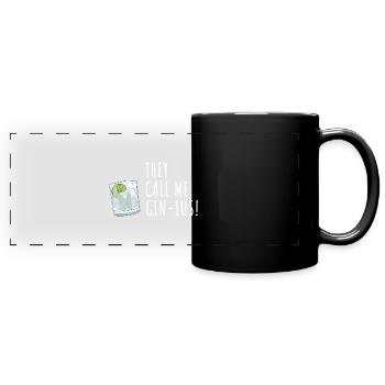 Gin Spruch They call me Gin-ius - Panorama-Tasse farbig - Schwarz - Vorne