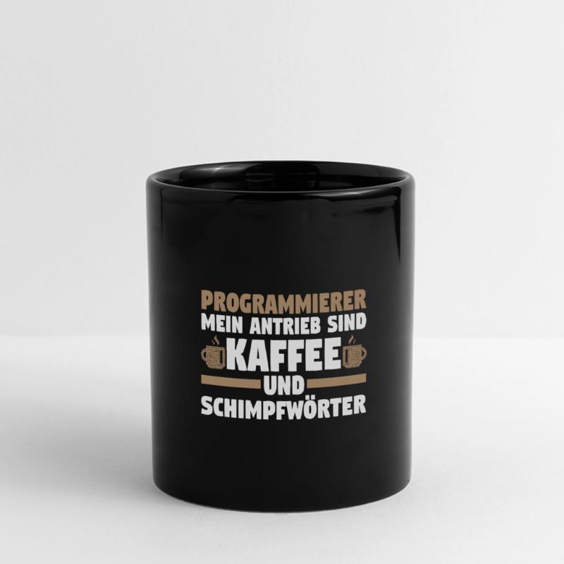 Programmieren Entwickler Coder Kaffee Programmiere Panorama-Tasse farbig
