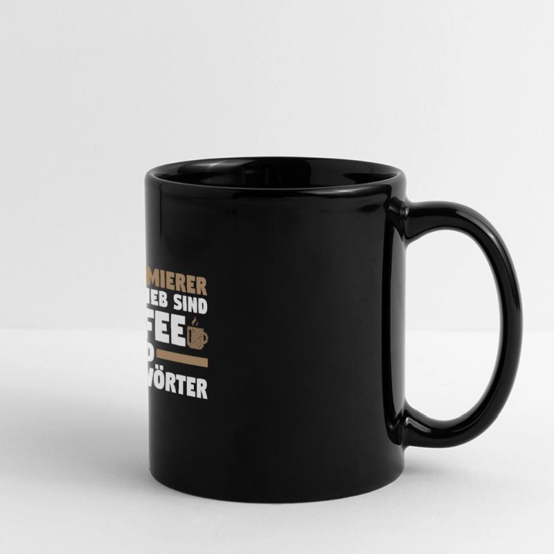 Programmieren Entwickler Coder Kaffee Programmiere Panorama-Tasse farbig