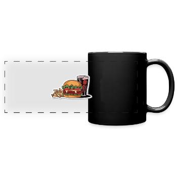 HAMBURGER FAST FOOD SNACK BUN BURGER - Panorama-Tasse farbig - Schwarz - Vorne