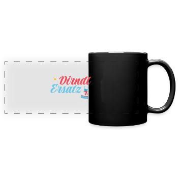 Dirndl Ersatz - Panorama-Tasse farbig - Schwarz - Vorne