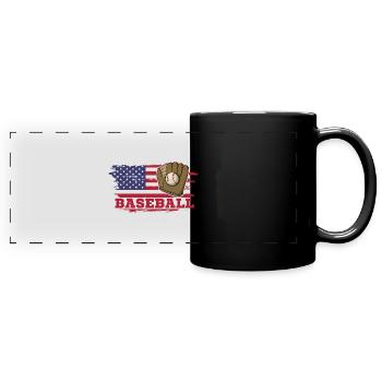 Baseball Catcher Pitcher Sportplatz Handschuhe - Panorama-Tasse farbig - Schwarz - Vorne