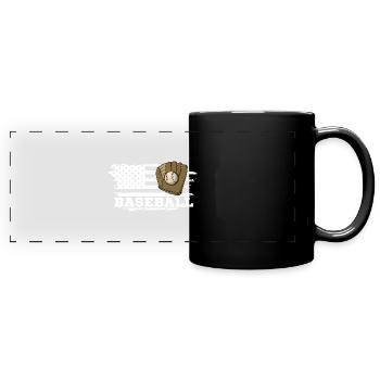 Baseball Catcher Pitcher Sportplatz Handschuhe - Panorama-Tasse farbig - Schwarz - Vorne