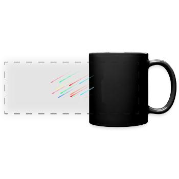 Schöner bunter Meteoriten schauer Geschenkidee - Panorama-Tasse farbig - Schwarz - Vorne