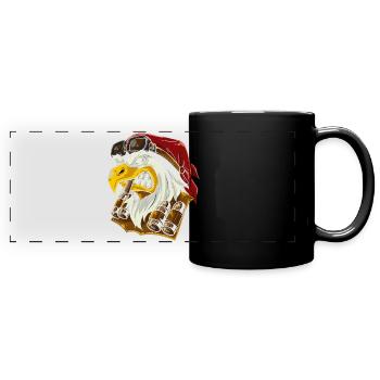 Eagle eagle head - Full Colour Panoramic Mug - black - Front