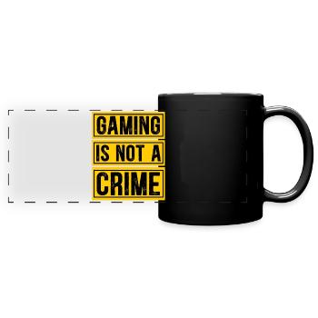 Gaming is not a crime - Full Colour Panoramic Mug - black - Front
