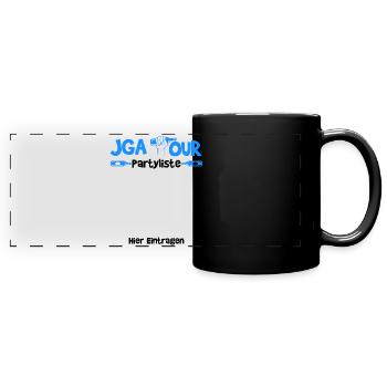 JGA Bachelor Party Guest List Gift - Full Colour Panoramic Mug - black - Front