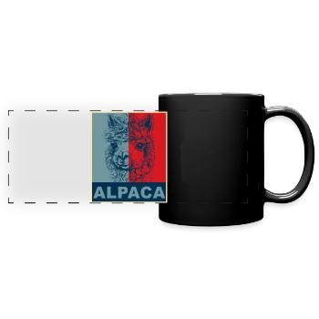 Alpaka Alpaca - Panorama-Tasse farbig - Schwarz - Vorne