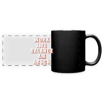 Équilibre vie-travail - Mug panoramique uni - noir - Devant