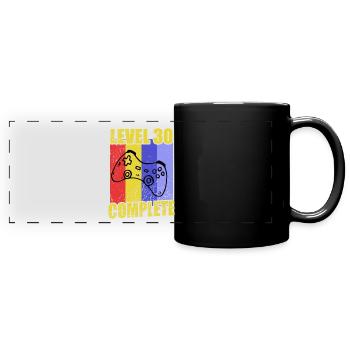 30th birthday level 30 complete gift - Full Colour Panoramic Mug - black - Front