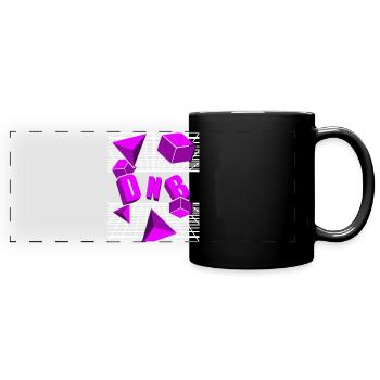 Drum and bass music 3D effect party dancing DNB - Full Colour Panoramic Mug - black - Front
